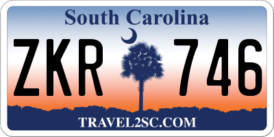 SC license plate ZKR746