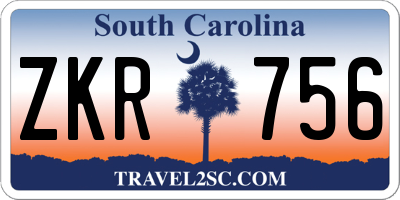 SC license plate ZKR756