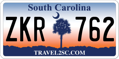 SC license plate ZKR762