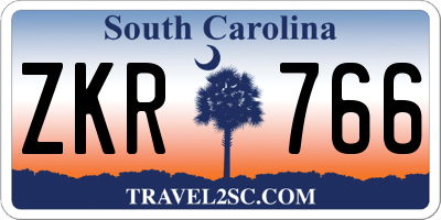 SC license plate ZKR766