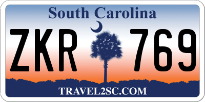 SC license plate ZKR769