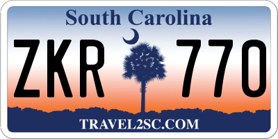 SC license plate ZKR770