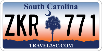 SC license plate ZKR771
