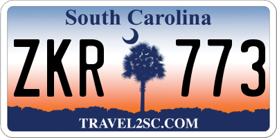 SC license plate ZKR773