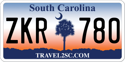 SC license plate ZKR780