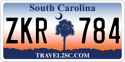 SC license plate ZKR784