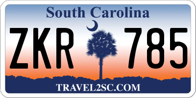 SC license plate ZKR785