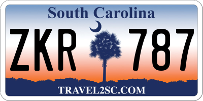SC license plate ZKR787