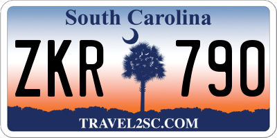 SC license plate ZKR790