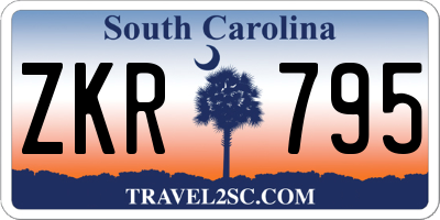 SC license plate ZKR795