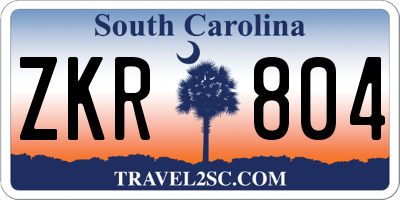 SC license plate ZKR804