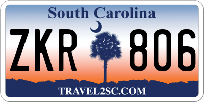 SC license plate ZKR806