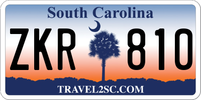 SC license plate ZKR810