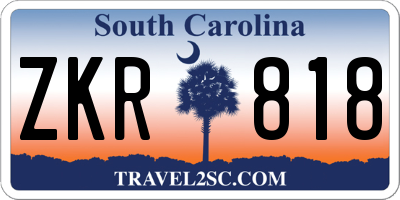 SC license plate ZKR818