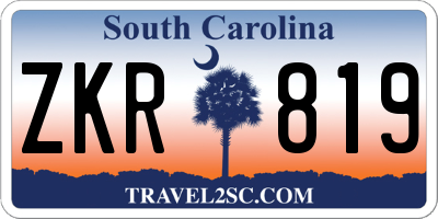 SC license plate ZKR819
