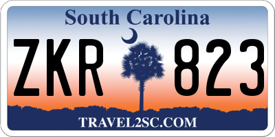 SC license plate ZKR823