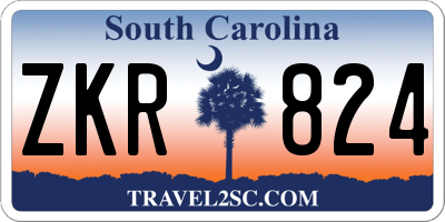 SC license plate ZKR824