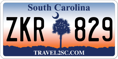 SC license plate ZKR829