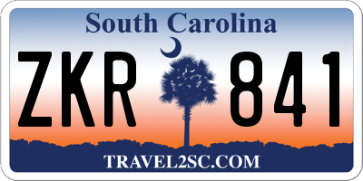 SC license plate ZKR841