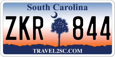 SC license plate ZKR844