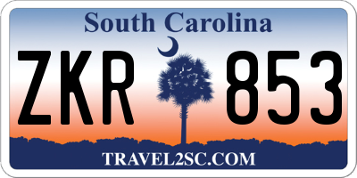 SC license plate ZKR853