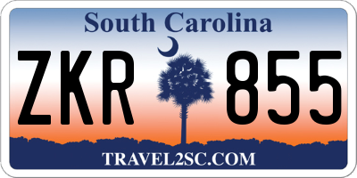 SC license plate ZKR855