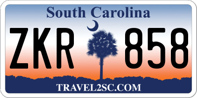 SC license plate ZKR858