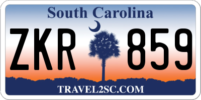 SC license plate ZKR859