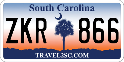 SC license plate ZKR866