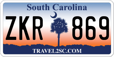 SC license plate ZKR869