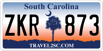 SC license plate ZKR873