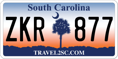 SC license plate ZKR877