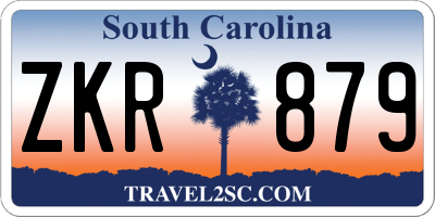SC license plate ZKR879