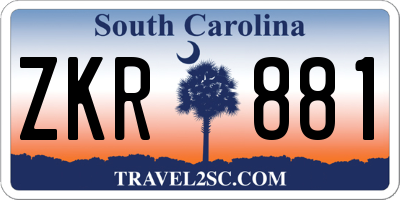 SC license plate ZKR881