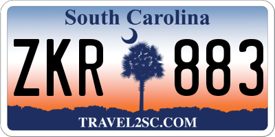 SC license plate ZKR883