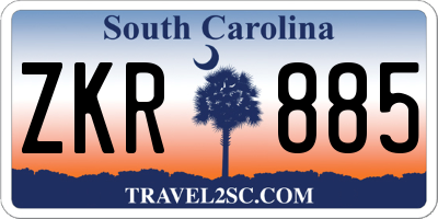 SC license plate ZKR885