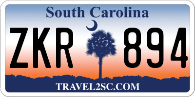 SC license plate ZKR894