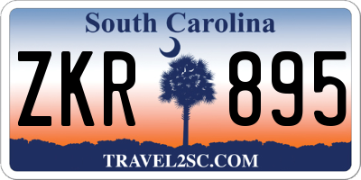 SC license plate ZKR895