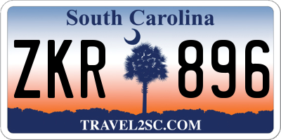 SC license plate ZKR896