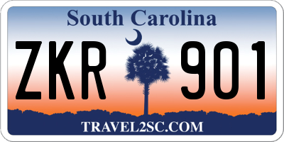 SC license plate ZKR901