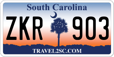 SC license plate ZKR903