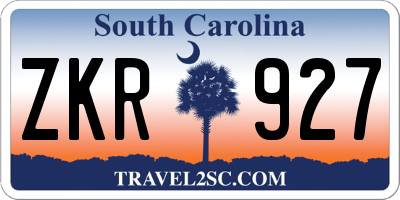 SC license plate ZKR927