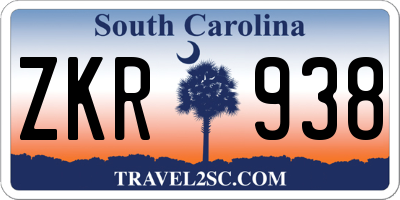 SC license plate ZKR938