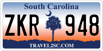 SC license plate ZKR948