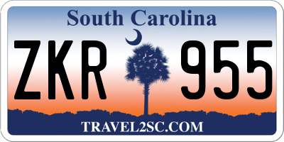 SC license plate ZKR955