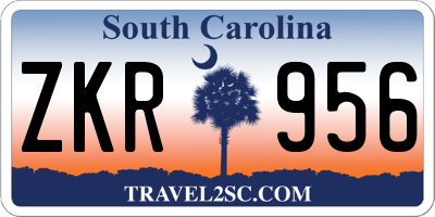 SC license plate ZKR956