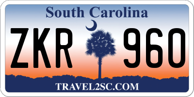 SC license plate ZKR960