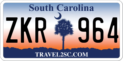 SC license plate ZKR964