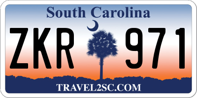 SC license plate ZKR971