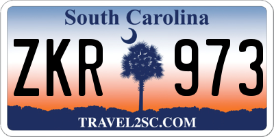 SC license plate ZKR973